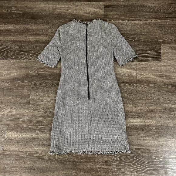 EUC L.K. Bennett London DR Nessa Black Cream Tweed Shift Dress Size 4 Wool EUC - Picture 10 of 14